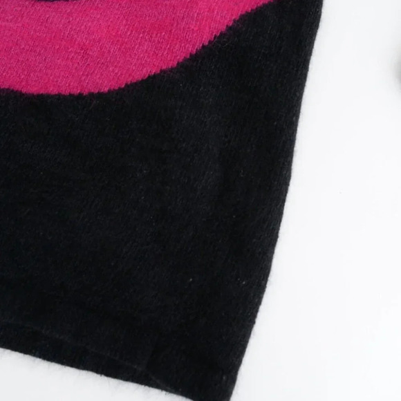 Vintage Braemar by Jeremy Scott Black &  Neon 58% Silk 10% Angora Sweater L - Picture 6 of 12